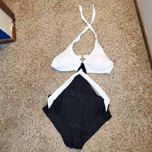 4 for $25 Black & White 1 Piece w/side Cut Outs